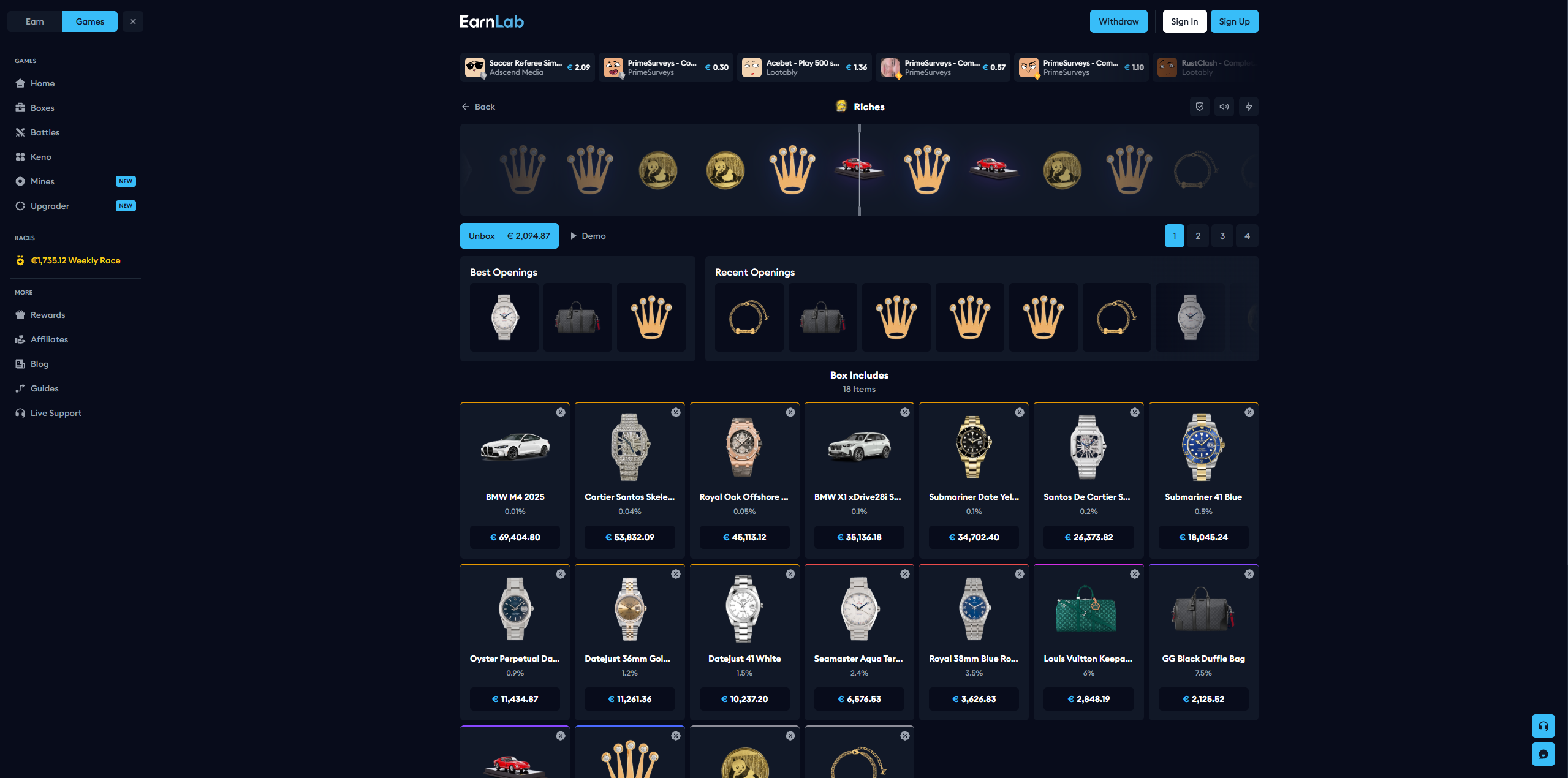 Earnlab Case Opening Site