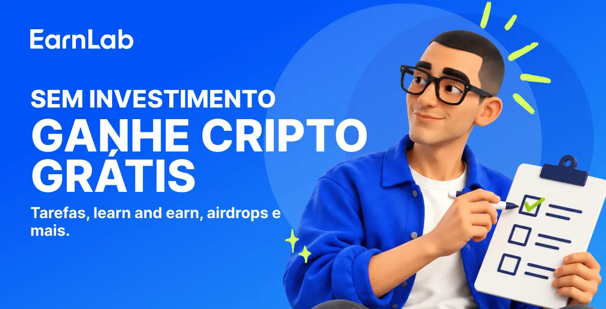 Smartphone com uma carteira de criptomoedas a mostrar Bitcoin, Ethereum e Litecoin ganhos com recompensas online