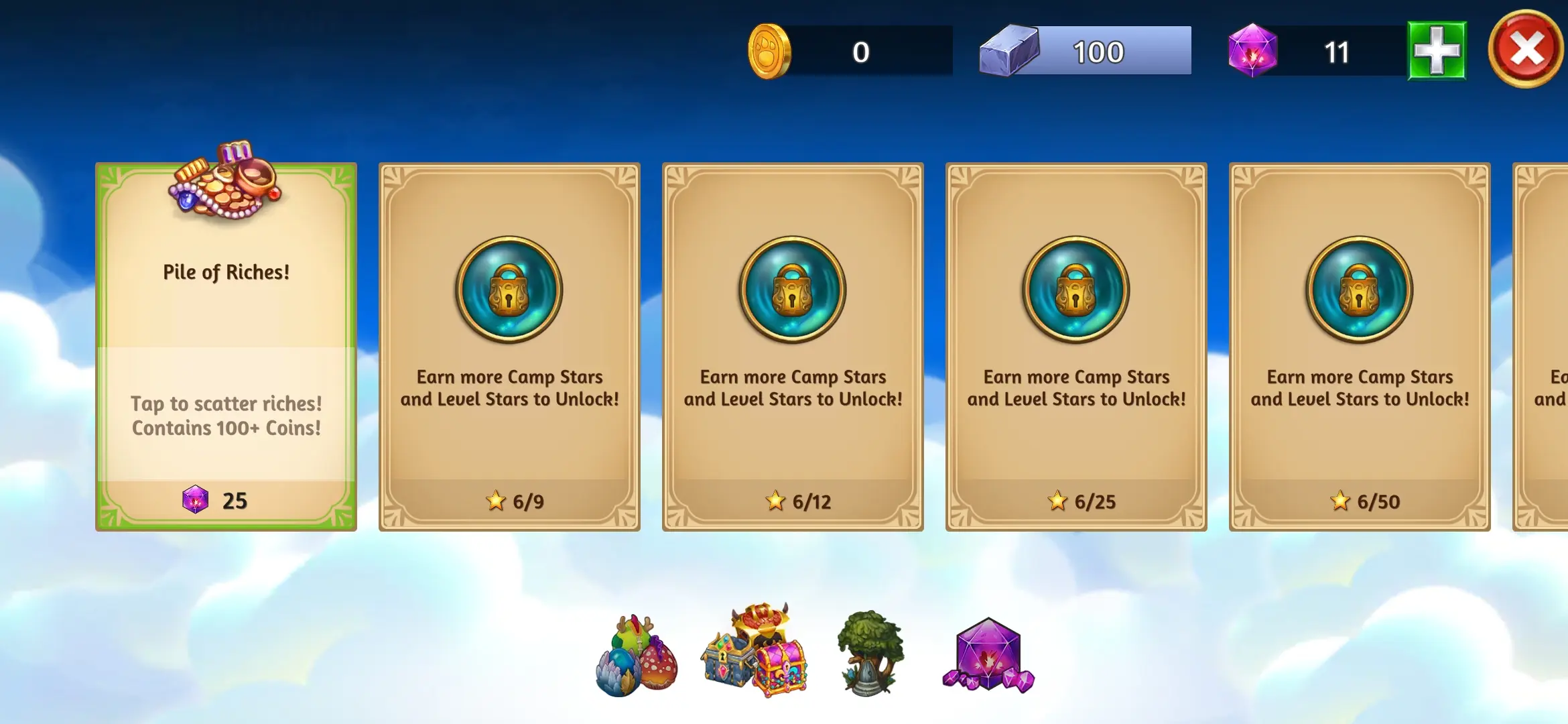 Pile of riches in shop